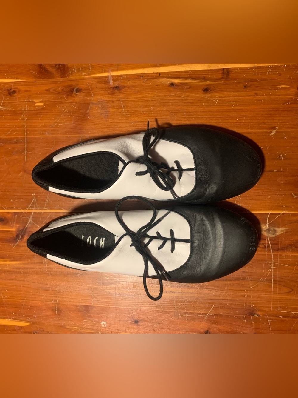 Bloch Black and White Lace-Up Flats